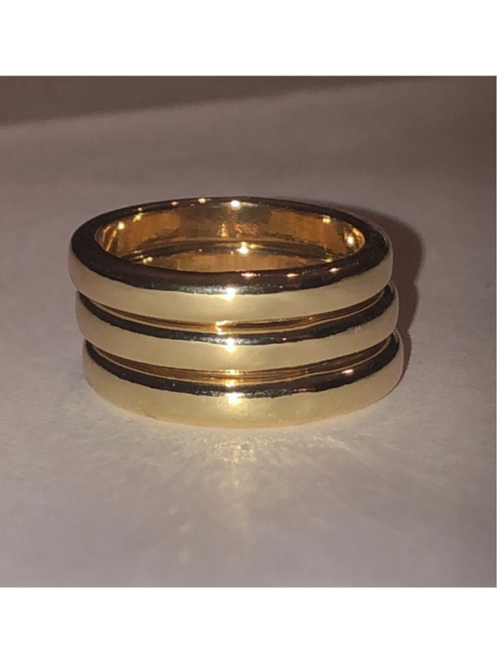 Size 7 Jasmine Lane Gold Tone Ring Triple Stack Set